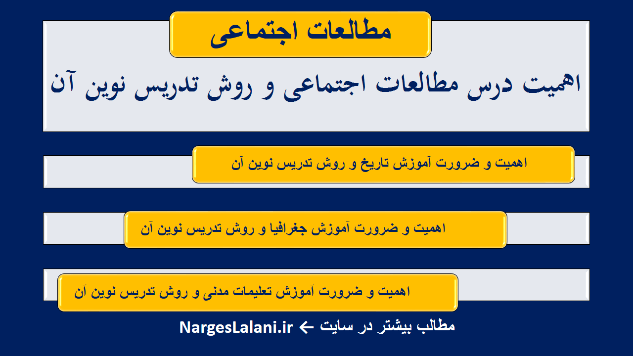 دربارۀ این مقاله بیشتر بخوانید اهمیت درس مطالعات اجتماعی و روش تدریس نوین آن